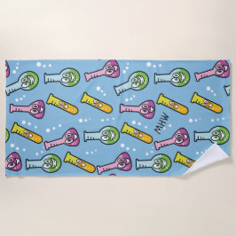 Monogramm-Badetuch des lustigen Strandtuch