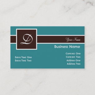 Monogramm-Band aquamarin u. Visitenkarte
