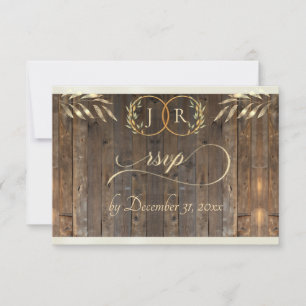 Monogramm & Band - Creme RSVP Karte