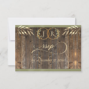 Monogramm & Band - Ssge RSVP Karte