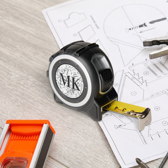 Monogramm-Bandmaß des Toolmusters Maßband (Von Creator hochgeladen)