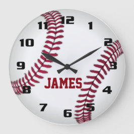 Monogramm Baseball Große Wanduhr
