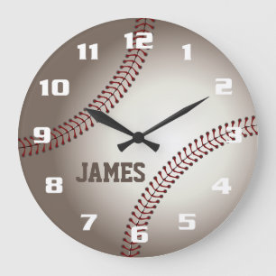 Monogramm Baseball Große Wanduhr