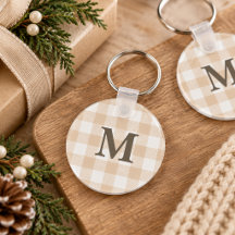 Monogramm beige Büffelkariert