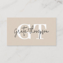 Monogramm Beige für schwarze und weiße Signaturen