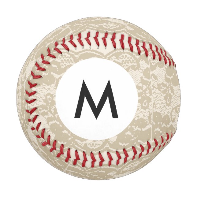 Monogramm Beige Spitze Baseball (Vorderseite Links)