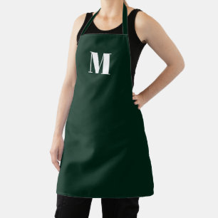 Monogramm benutzerdefinierte dunkelgrün schürze