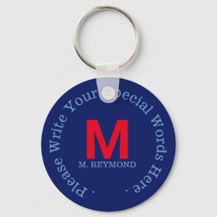 monogramm benutzerdefinierter, blauer Promotiontex Schlüsselanhänger