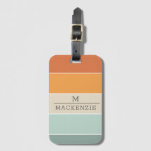 Monogramm benutzerdefinierter Name Streifen Pfirsi