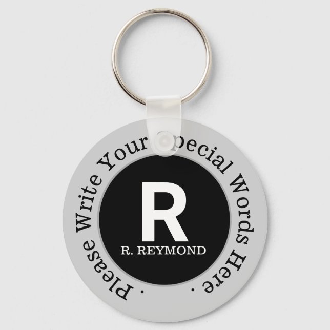 Monogramm & benutzerdefinierter Text auf nettem sc Schlüsselanhänger (Vorderseite)