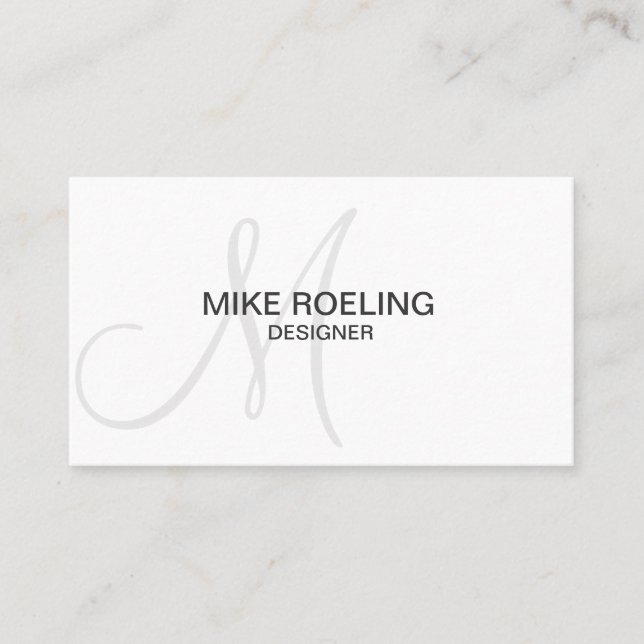 Monogramm-berufliches elegantes modernes Grau Visitenkarte (Vorderseite)