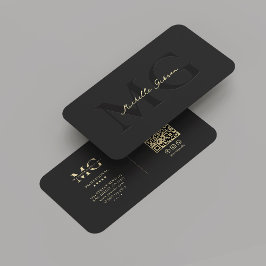 Monogramm Berufliches Marketing Modernes Schwarz Visitenkarte