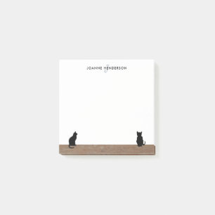Monogramm-Bezeichnung der modernen Black Cats-Silh Post-it Klebezettel