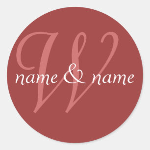 Monogramm-Bezeichnung "W", Personalisierung der Vo Runder Aufkleber