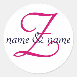 Monogramm-Bezeichnung "Z", Personalisierung der Vo Runder Aufkleber