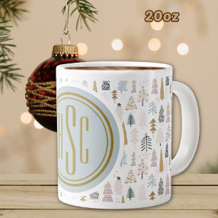 Monogramm, Big 20oz. Landwinterbäume Jumbo-Tasse