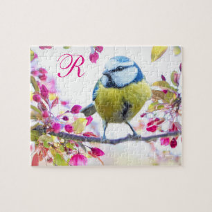 Monogramm "Bird & Blooms" Puzzle