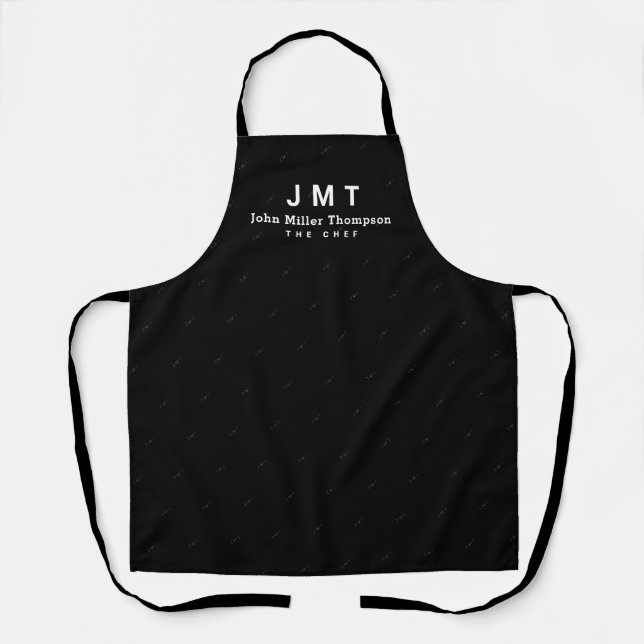 Monogramm BLACKAPRON mit Namen Schürze (Vorderseite)