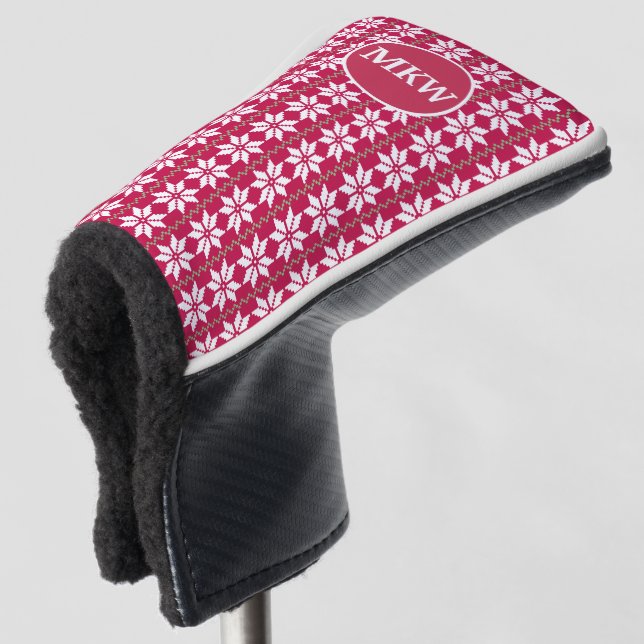 Monogramm Blade Putter individuelle Kopfbedeckung Golf Headcover (3/4 Vorderseite)