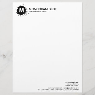 Monogramm-Blatt - Schwarz Briefkopf