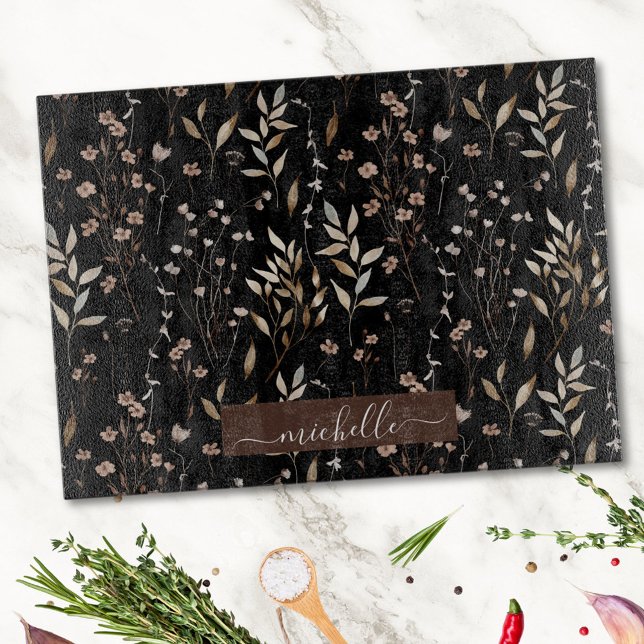 Monogramm Blätter für delikate Wasserfarbe Getrock Schneidebrett (In situ)