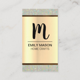 Monogramm / Blätter Holzschnitt / Naturprodukte Visitenkarte
