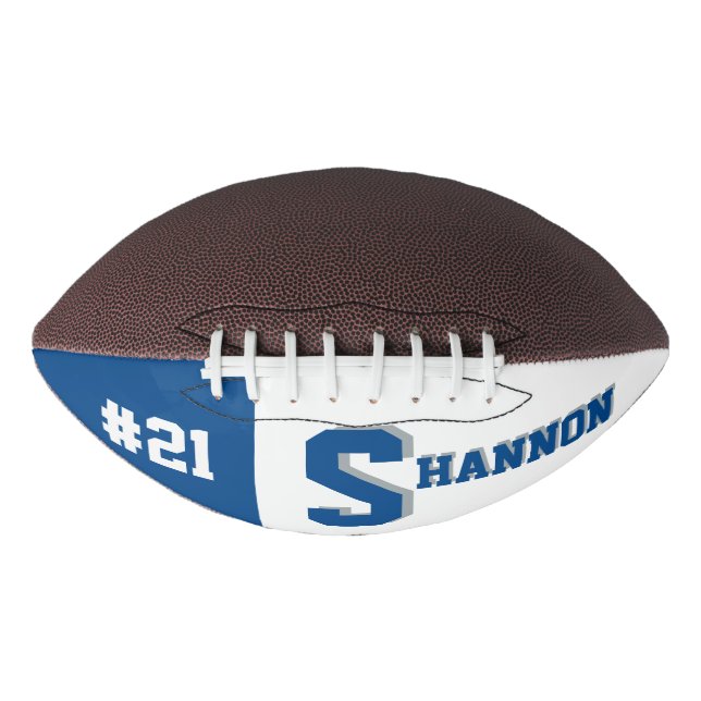 Monogramm Blau & Grau Football (Vorderseite)