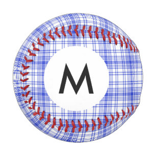 Monogramm Blau Kariert 2 Baseball