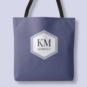 Monogramm Blau Moderne Elegante Einfache Benutzerd