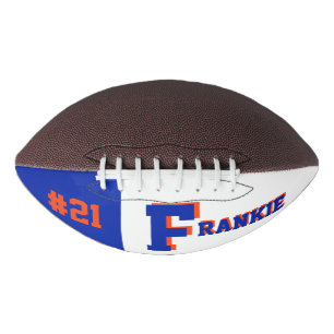 Monogramm Blau und Orange Football