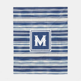 Monogramm (blau und weiß gestrichen) fleecedecke