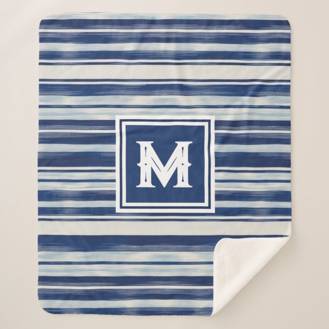 Monogramm (blau und weiß gestrichen) sherpadecke (Vorderseite)