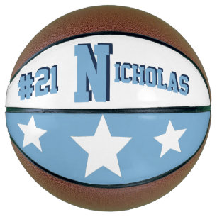 Monogramm Blau/Weiß Basketball