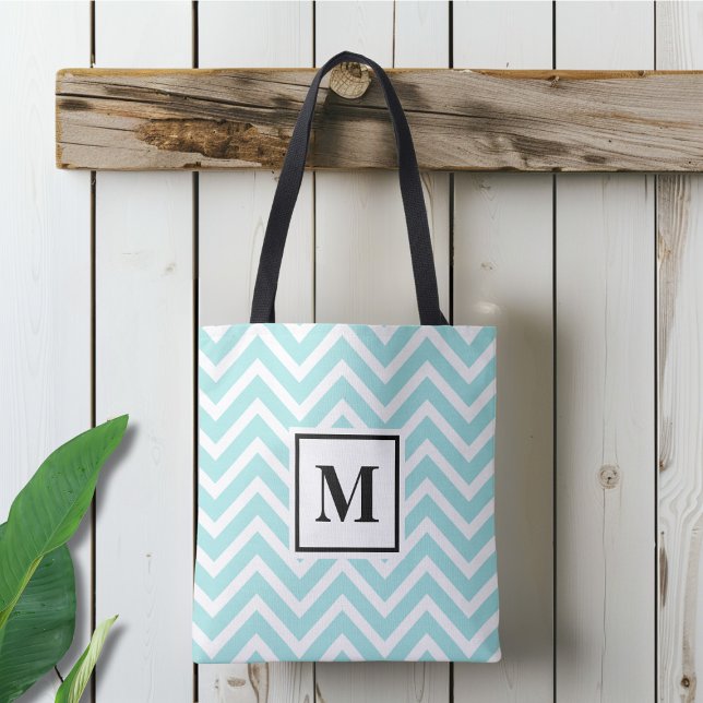 Monogramm Blau-Weiß Chevron (Von Creator hochgeladen)