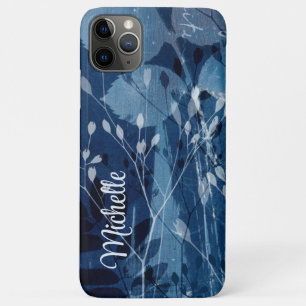 Monogramm Blau-weiße botanische Wasserfarbe Case-Mate iPhone Hülle