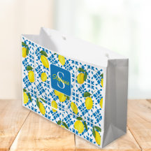 Monogramm Blaue Fliesen Französisches Landhausstil