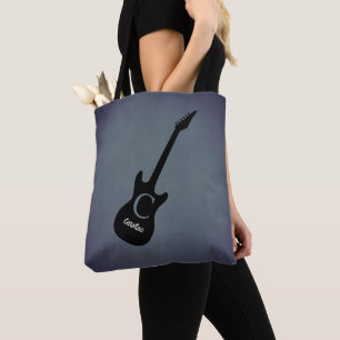 Monogramm blaue graue E-Gitarre
