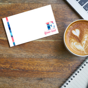 Monogramm blaue Korallenbuchstaben E Post-it Klebezettel