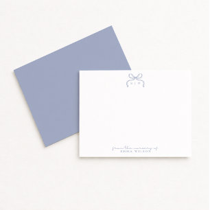 Monogramm Blaue Schleife Kinderzimmer Notizkarte Einladung