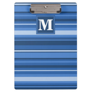 Monogramm blaue Streifen Klemmbrett