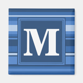 Monogramm blaue Streifen Magnet