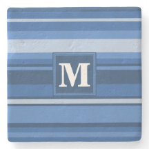 Monogramm blaue Streifen