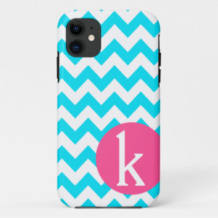 Monogramm blauer Zickzack iPhone Kasten Case-Mate iPhone Hülle