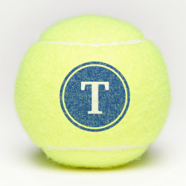 Monogramm Blue Dot Serif Tennisbälle