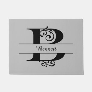 Monogramm Blüh Buchstabe B mit Name Doormat Fußmatte