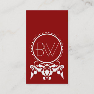 Monogramm blühen [Rot] Geschäfts-Karten Visitenkarte