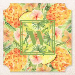 Monogramm Blume Ananas Untersetzer