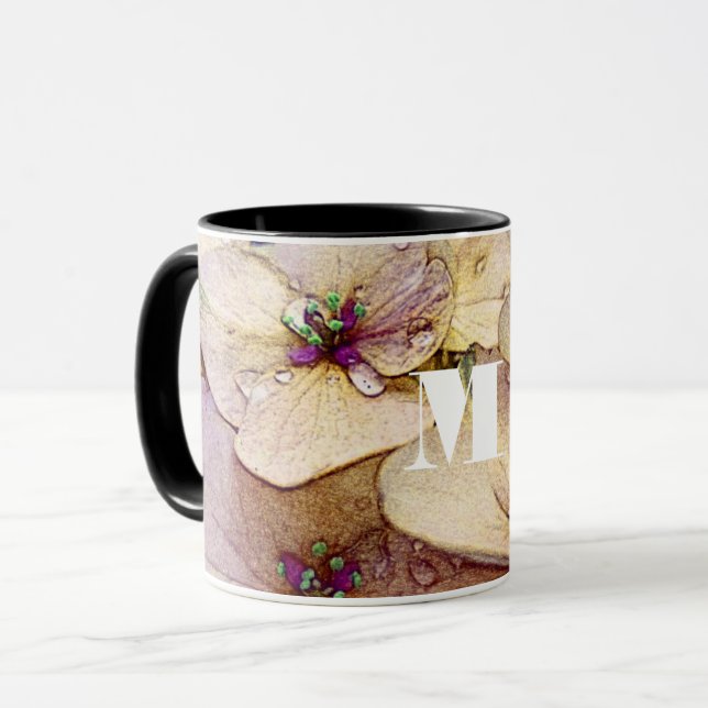 Monogramm Blume Coffee Tasse (Vorderseite Links)