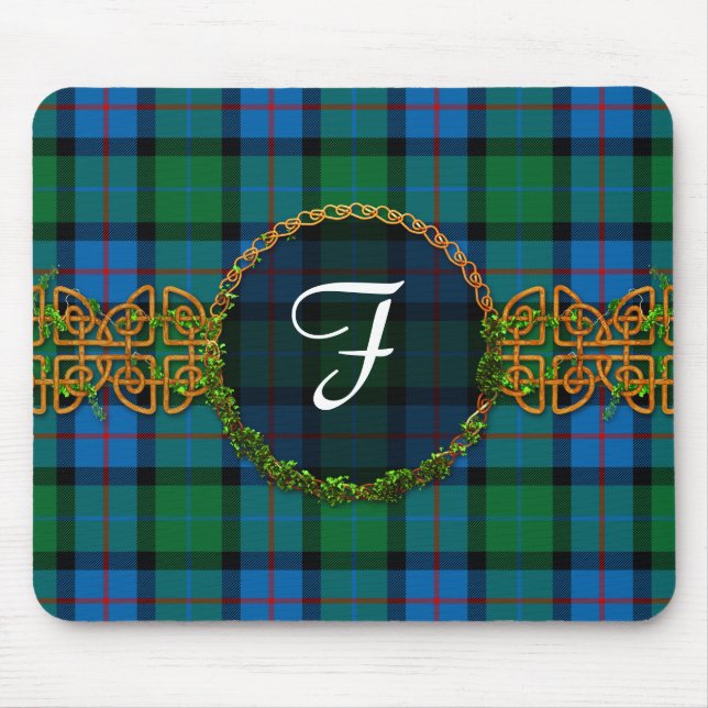 Monogramm-Blume der schottischen Tartane Mousepad (Vorne)
