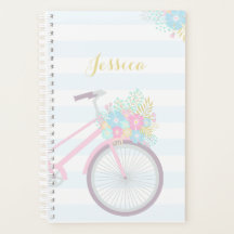 Monogramm Blume Fahrrad Niedliche Pastelltafel